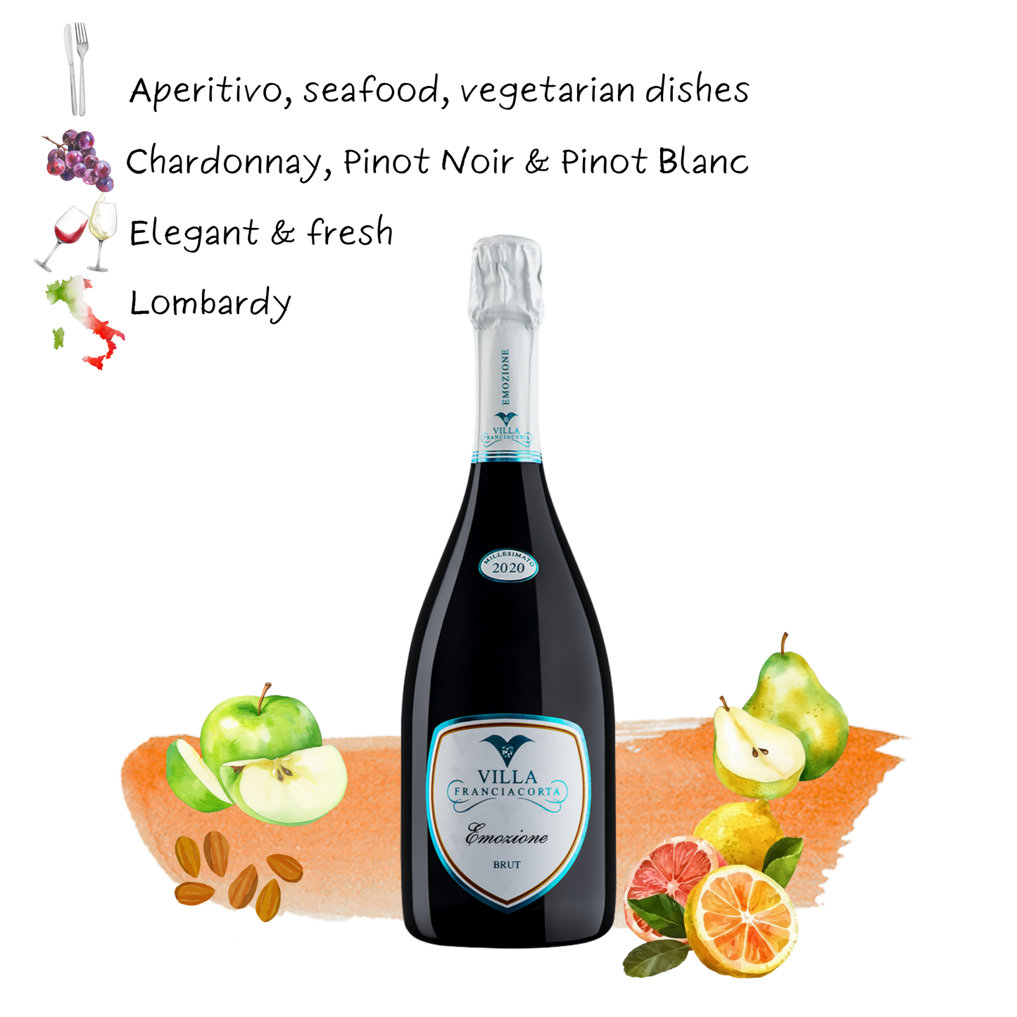 2020 Villa Franciacorta EMOZIONE Franciacorta D.O.C.G. Brut Organic