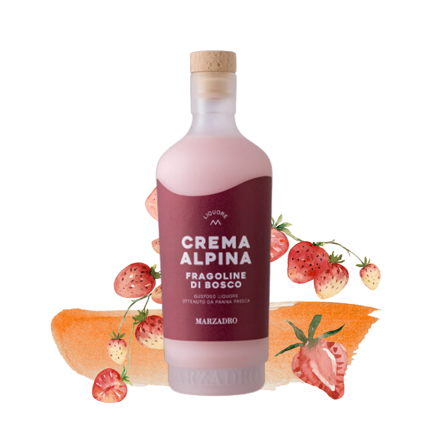 Distilleria Marzadro Crema Alpina Fragoline di Bosco - Wild Strawberries Liqueur 700ml