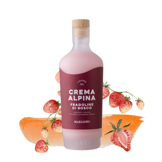 Distilleria Marzadro Crema Alpina Fragoline di Bosco - Wild Strawberries Liqueur 700ml