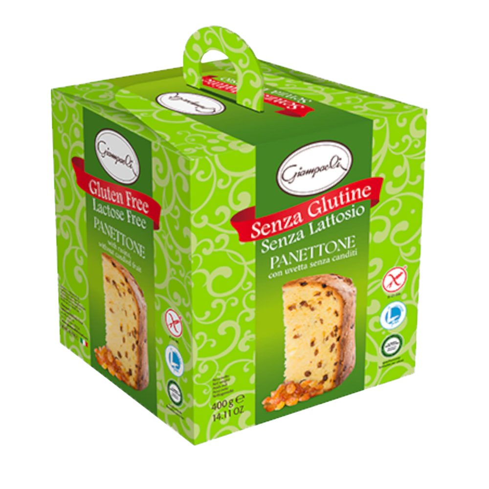 Giampaoli Gluten and Lactose Free Panettone with Raisins 400g Italian Christmas cake