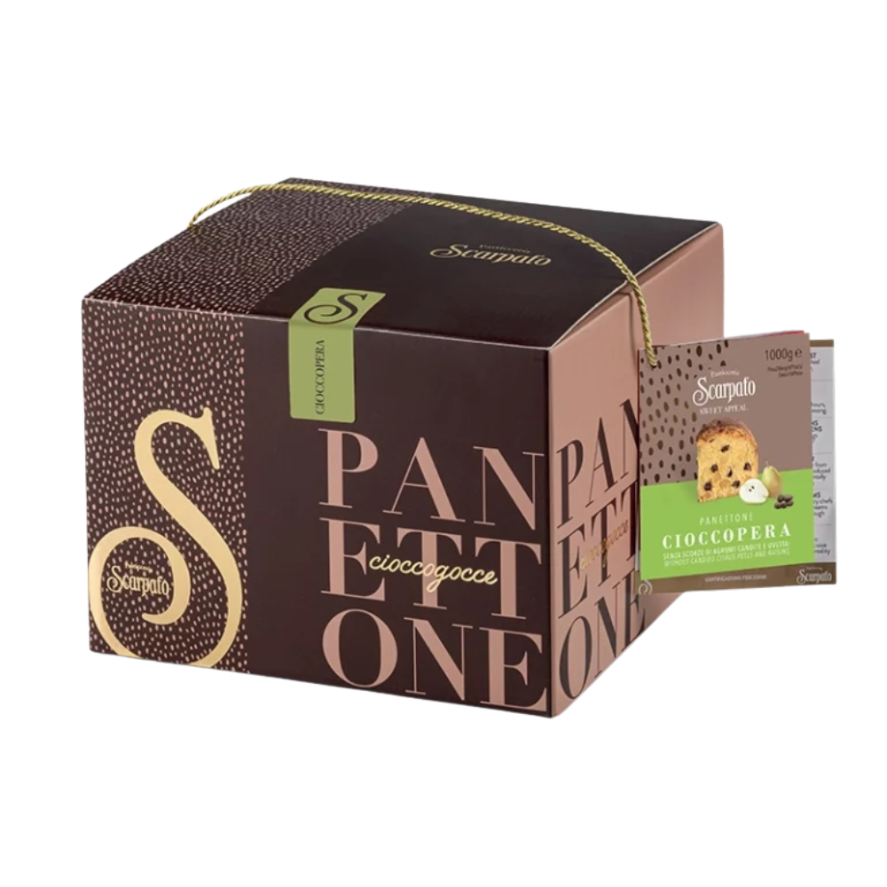 Scarpato Panettone "Cioccopera" Pear and Chocolate Chips 1kg