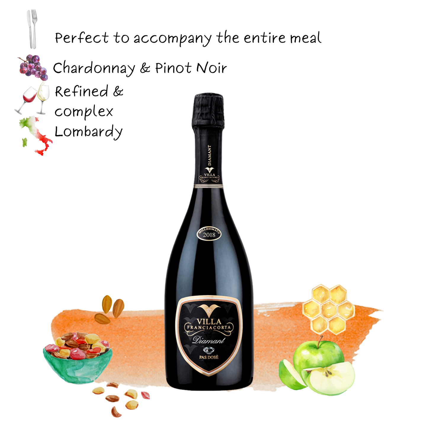 2018 Villa Franciacorta DIAMANT Franciacorta D.O.C.G. Brut Organic