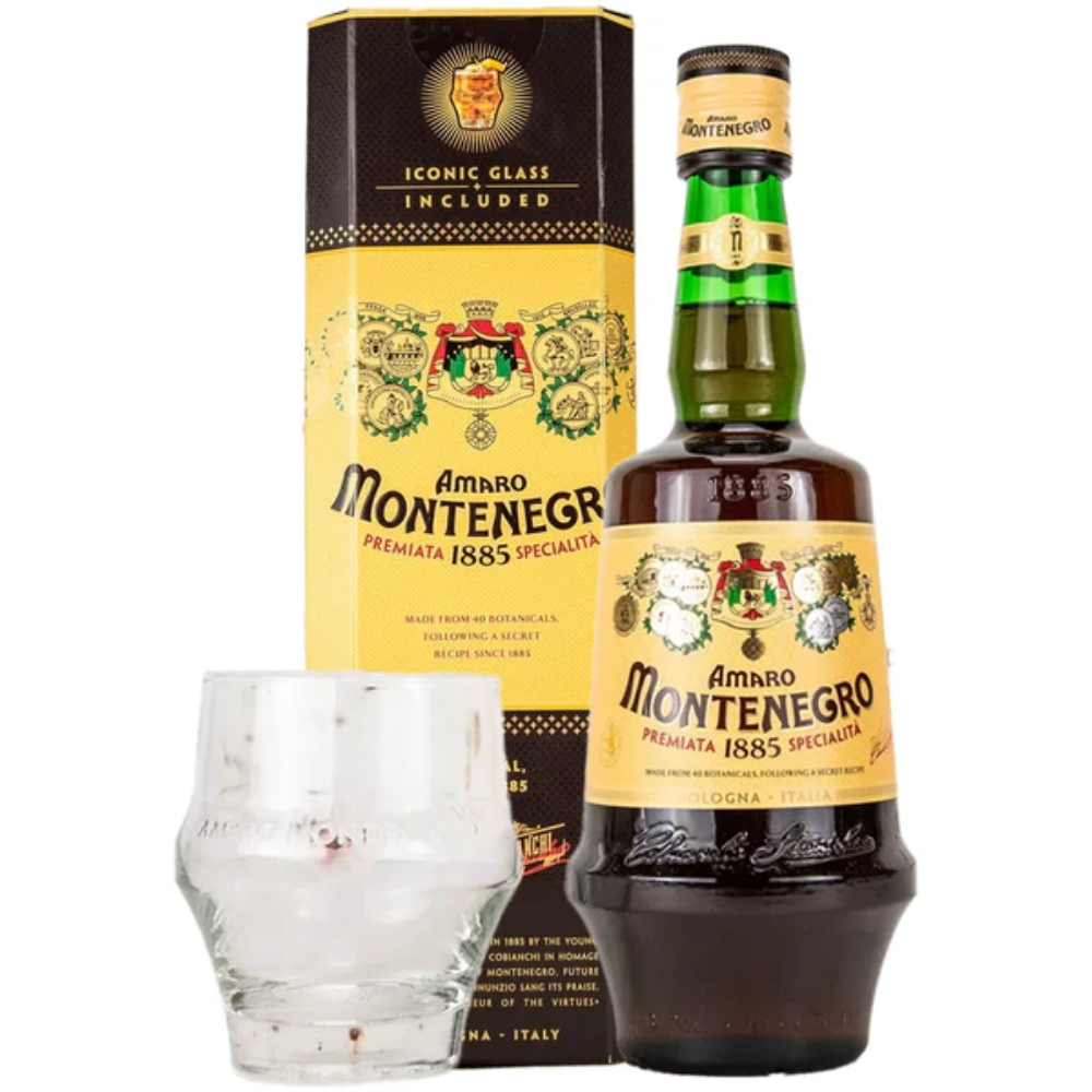 Amaro Montenegro 700mL - Iconic Glass Gift Pack
