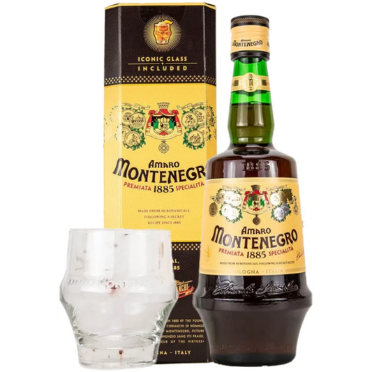 Amaro Montenegro 700mL - Iconic Glass Gift Pack