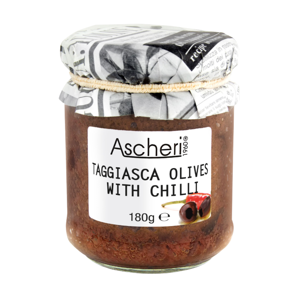 Ascheri Pitted Taggiasca Olives With Chilli 180g