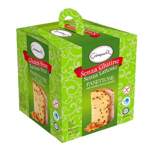 Giampaoli Gluten and Lactose Free Panettone with Raisins 400g Italian Christmas cake