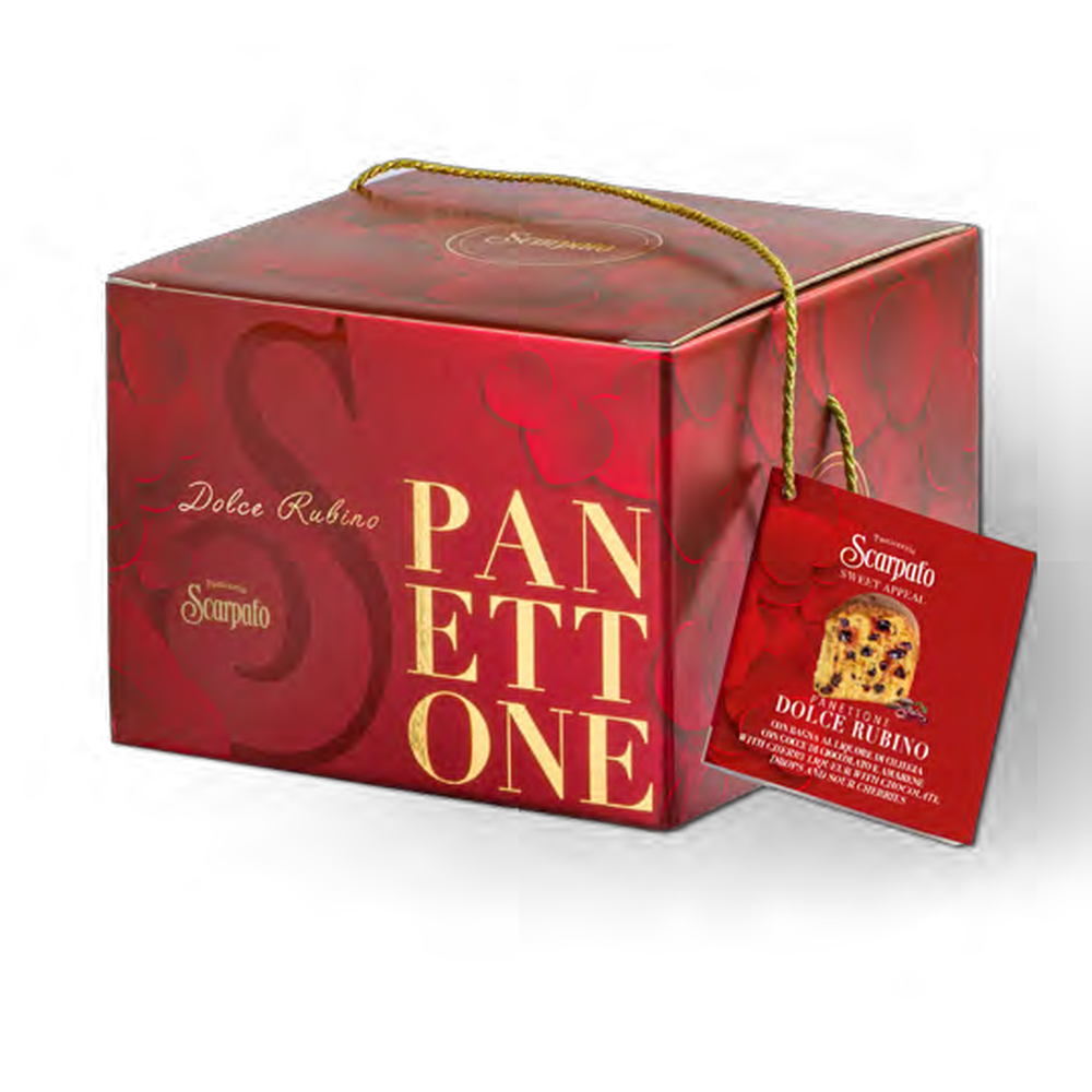 Scarpato Panettone Dolce Rubino Amarena, Chocolate & Cherry Liqueur 800g 2026 packaging