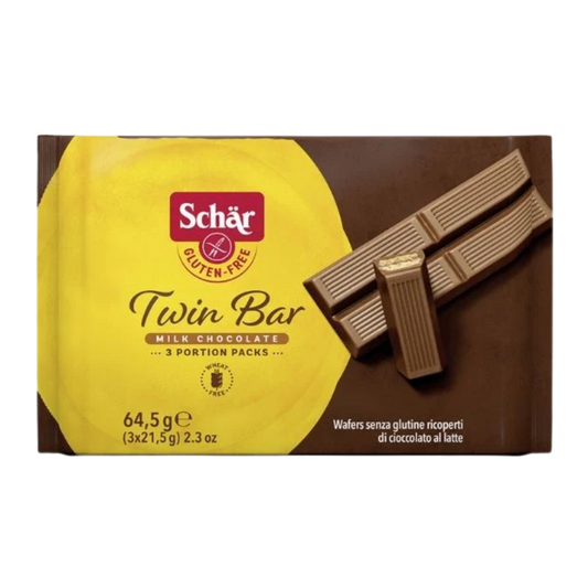 Schar Gluten Free Twin Bar Multi Pack 64.5g chocolate wafer bars
